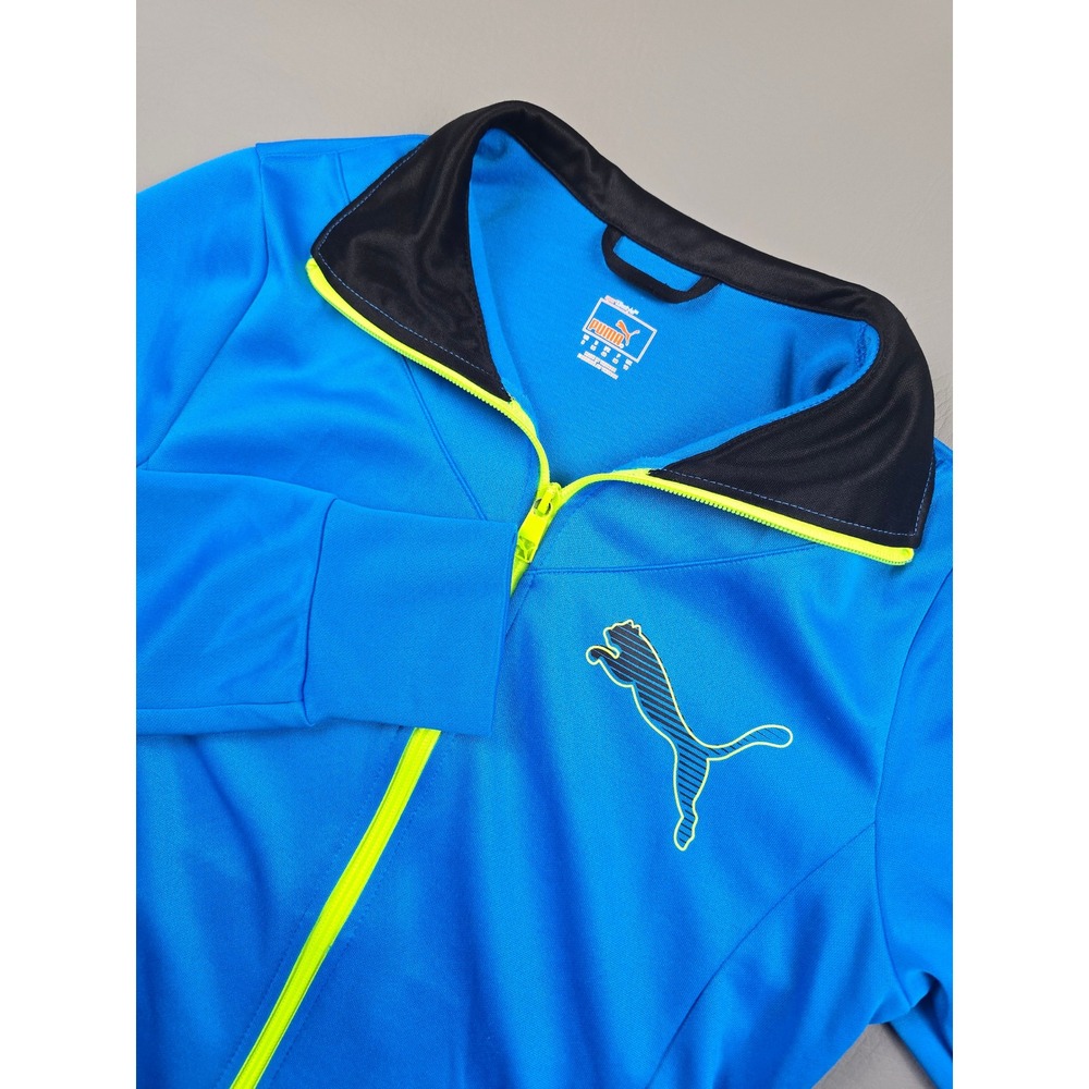 Puma Sportlifestyle Dry Cell Track Jacket Blue Neon Yellow Womens Small Zip Up